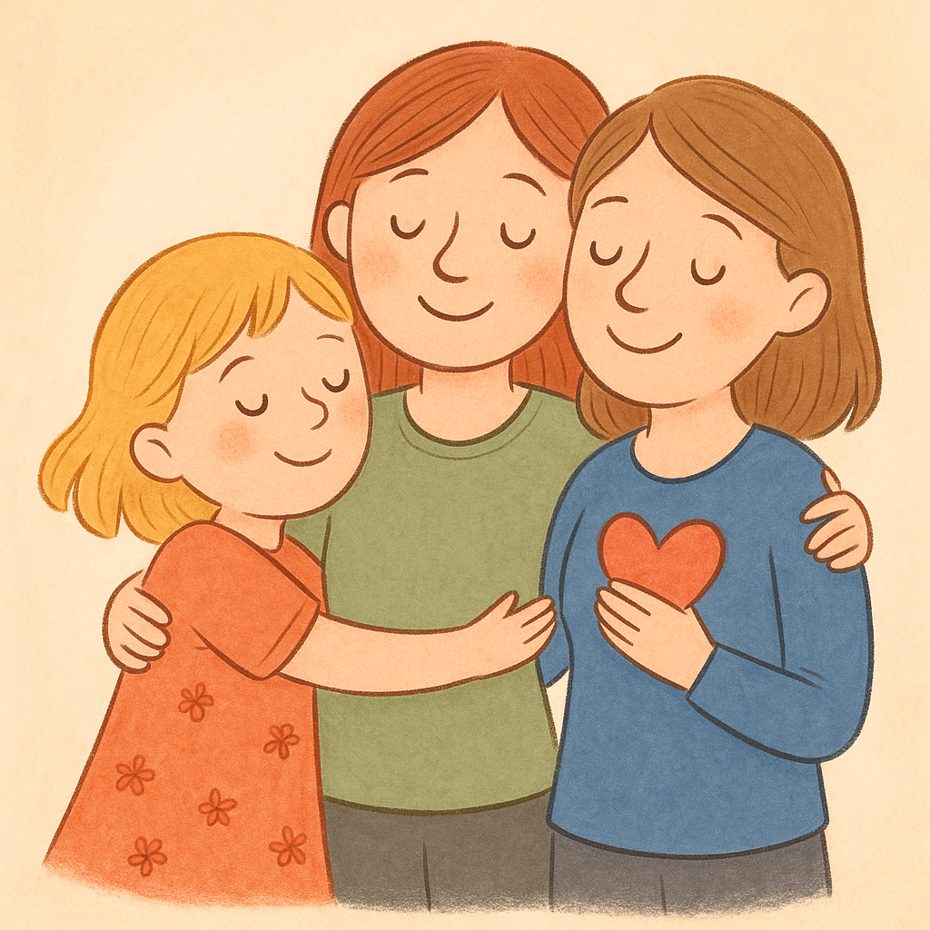 Abbraccio di amore e calore