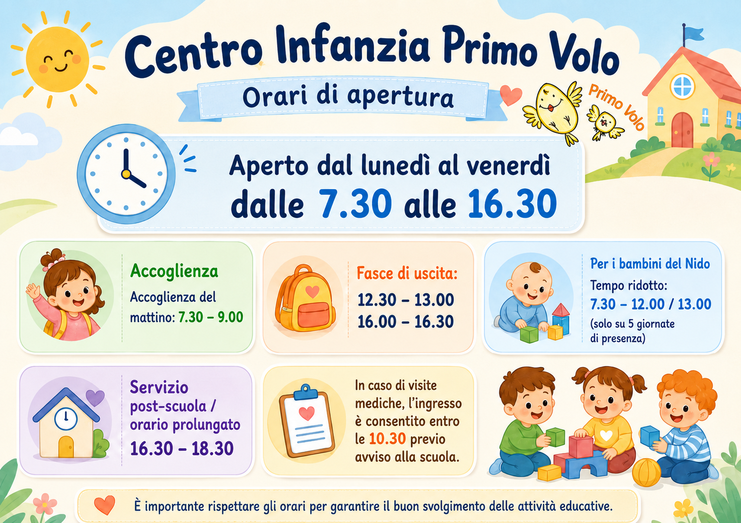 ORARI APERTURA PRIMO VOLO